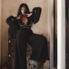 Black Linen Adjustable Pants Organic Wide Leg Open