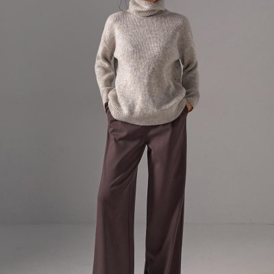Oversized Turtleneck Sweater Warm Mohair Wool Baggy Long